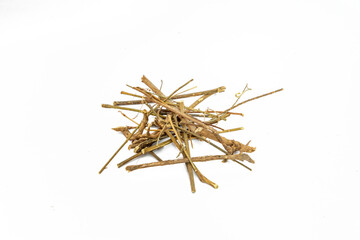 Bhumi amla roots or phyllanthus niruri on white background