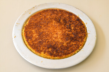 Turkish Dessert Sobiyet  Baklava, mussels baklava and classic baklava with Pistachio . Cevizli, Fistikli Baklava, top view.