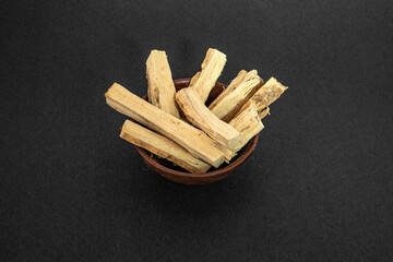 Wrightia antidysenterica or kutaj bark isolated on plan background