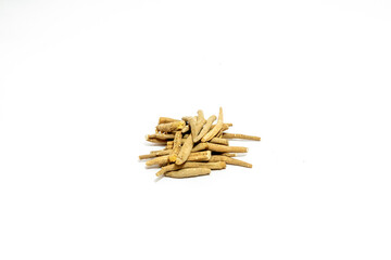 Ashwagandha or Aswaganda OR Indian Ginseng is an Ayurveda medicine Isolated on plain background