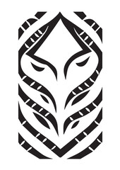Tribal Tattoo Black and White Illustration