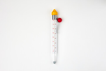 Modern thermometer with Celsius and Fahrenheit degree scale