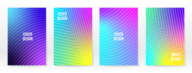 Minimal Poster. Pastel Soft. Rainbow Gradient Set.