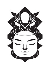 Buddhism Hindu Illustration Tattoo Black and White