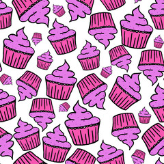 seamless cupcake pattern