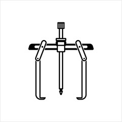 Bearing Puller Tool Icon, Two Arm Bearing Extractor Tool Icon