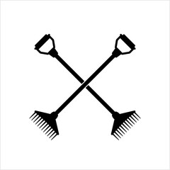 Hand Rake Icon, Rake Tool Icon