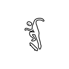 Hand drawn Skateboarding icon, simple doodle icon