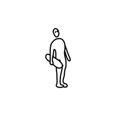 Hand drawn Skateboarding icon, simple doodle icon
