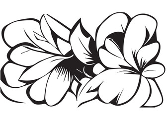 Floral Black and White Illustration