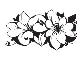 Floral Black and White Illustration