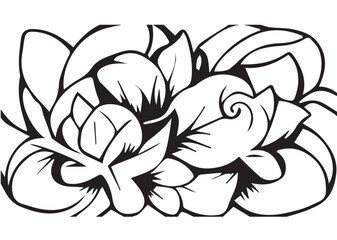 Floral Illustration Black and White
