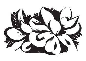 Floral Illustration Black and White
