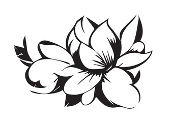 Floral Illustration Black and White
