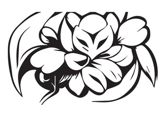 Floral Illustration Tattoo Black and White
