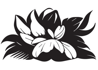 Floral Illustration Tattoo Black and White
