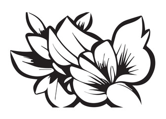 Floral Illustration Tattoo Black and White
