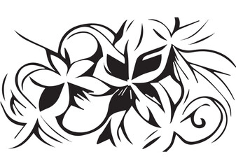 Floral Illustration Tattoo Black and White
