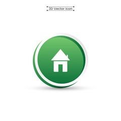 3D Home Icon Vector Illustration