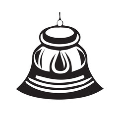 Christmas Holiday Bell Illustration Black and White
