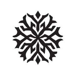 Christmas Winter Snowflake Illustration Black and White
