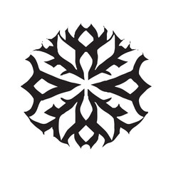 Christmas Winter Snowflake Illustration Black and White
