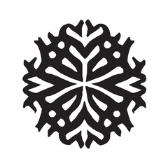 Christmas Winter Snowflake Illustration Black and White
