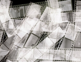 stack of old negative photographic films