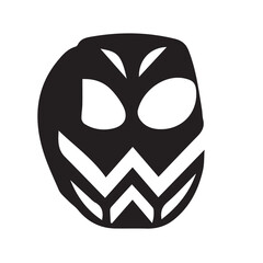 Tribal Mask Black and White Illustration