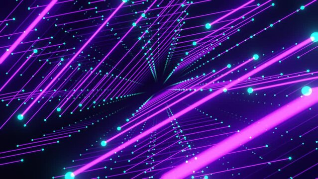 Dynamic looped tunnel of lines