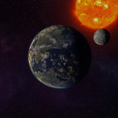 Eine 2 Erde weit weg in einem anderen System.