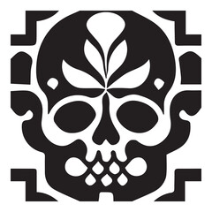 Skull Day of The Dead Black and White
