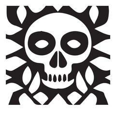 Skull Day of The Dead Black and White
