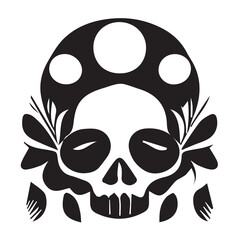 Skull Day of The Dead Black and White

