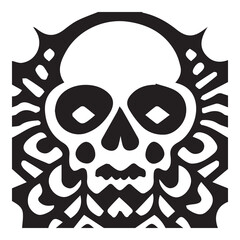 Skull Day of The Dead Black and White
