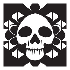 Skull Day of The Dead Black and White
