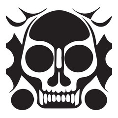 Skull Day of The Dead Black and White
