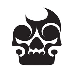 Skull Day of The Dead Black and White
