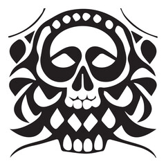 Skull Day of The Dead Black and White
