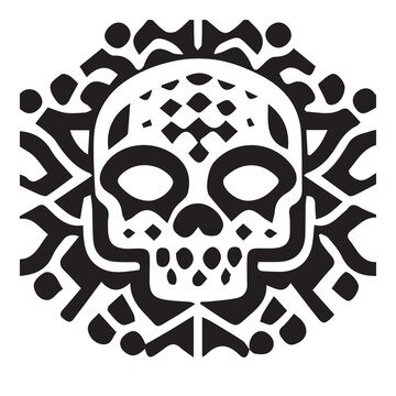 Skull Day of The Dead Black and White
