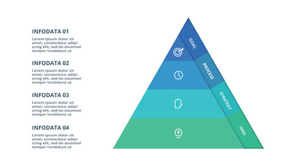 Pyramid with 4 elements, infographic template for web, business, presentations, vector illustration. Business data visualization.