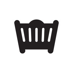 Wooden baby cradle icon logo design