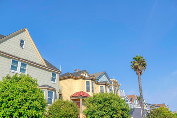 Row of houses in the neighborhood in San Francisco, California