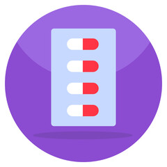 An editable design icon of pills strip
