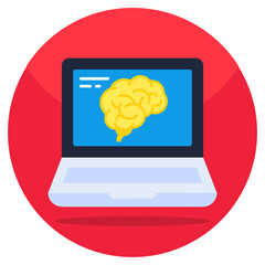 Unique design icon of online brain