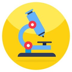 A flat design icon of microscope