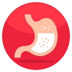 A colored design icon of stomach 