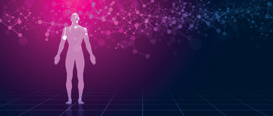 sistema immunitario, corpo umano, silhouette,	