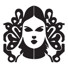 Woman Face Black and White