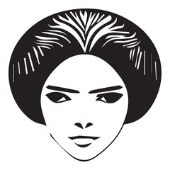Woman Face Black and White